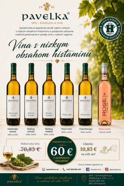 LETNÝ nízkohistamínový set vín 6 ks